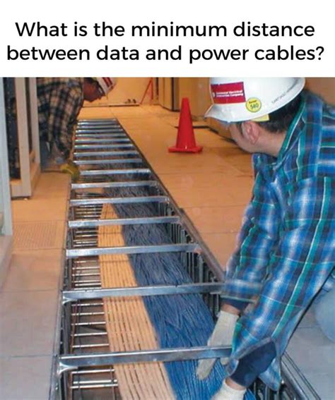 minimum separation distances between power and data cables uk